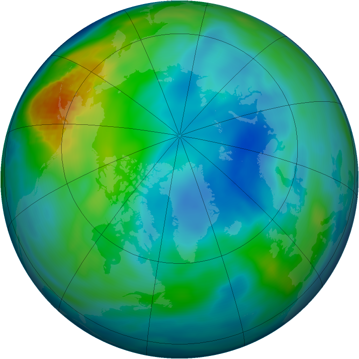 Arctic ozone map for 19 November 2002